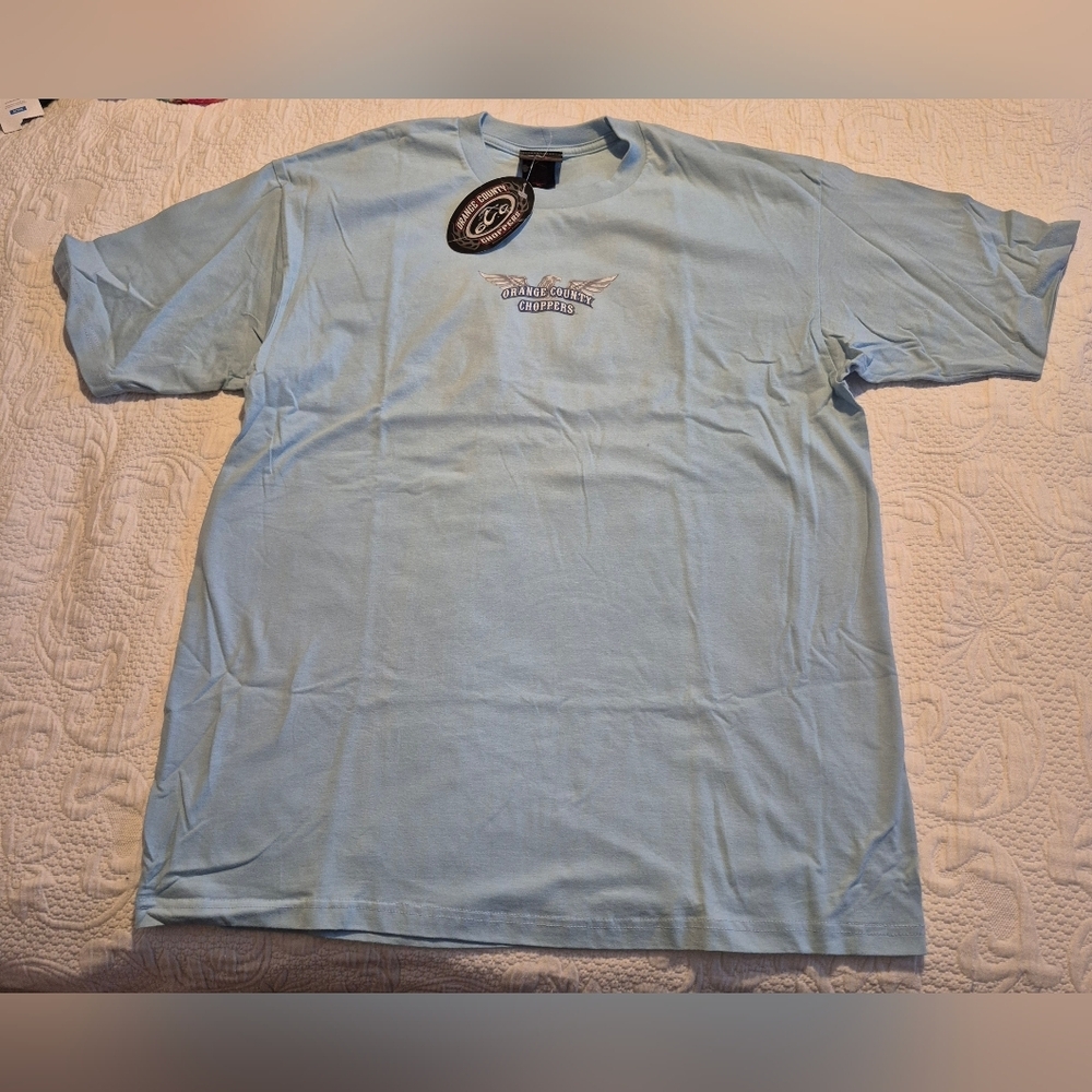 Vintage Y2K Orange County Choppers men's XL light blue graphic shirt NWT